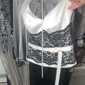 Long black and white dress